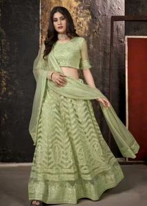 Elegant Light Green Lehenga Choli Set