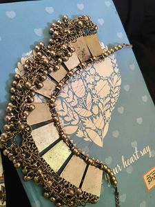 Oxidized Silver Tone Ghungroo Choker Necklace