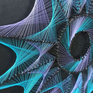 String Art On Wooden Board Handmade With Nails