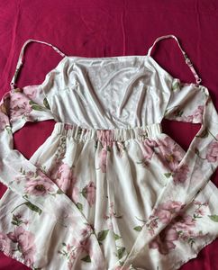 White Floral Playsuit