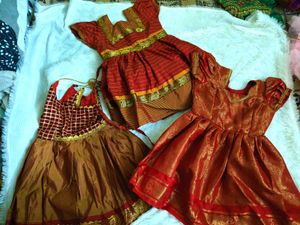 Girls' Ethnic Dresses - Set of 3