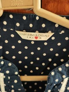 Polka Dot Blouse with Lace Detail