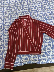 Striped Burgundy Top