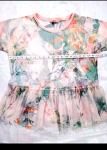 Floral Print Sheer Layering Transparent Top