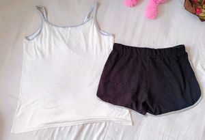 Cute Ribbed Cami  &amp; Shorts Set