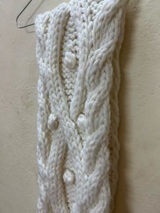 handmade Knit Scarf with Fringe