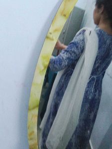 Blue  white Printed cotton anarkali frock Xl