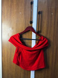 h&m Red off shoulder top