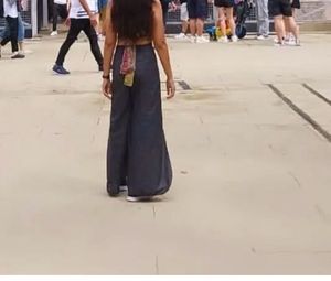 Black Top And Flayerd Stylish Long Pants Combo