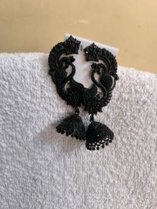 Black Jhumka Earrings