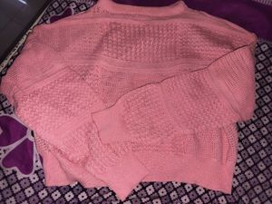 Pink Knit Pullover Sweater