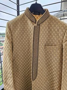 Elegant Gold Patterned Sherwani