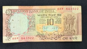10 Rs Peacock Issue Signed By Ij Patel Rare