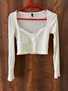 Full sleeve Deep Neck Top