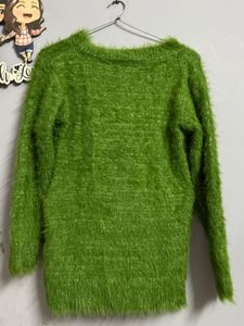 Green Fuzzy Knit Sweater