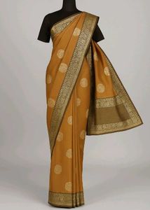 Brown &amp; Black Banarasi Silk Saree