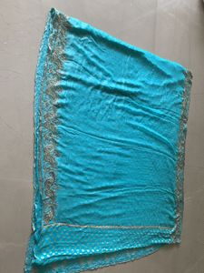 Lovely Blue sari with overall Badla