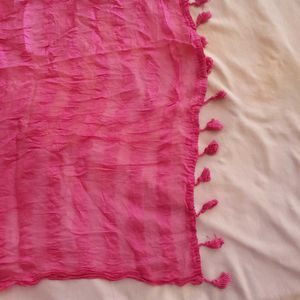 Pink Scarf with Tassels