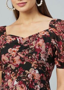Women Multicoloured Floral Fit &amp; flare Dress