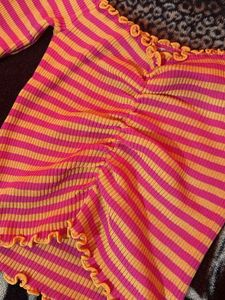 Off  Shoulder Striped knit top