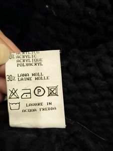 Black Fringe Knit Poncho