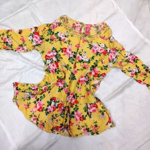 DJ & C Yellow Peplum Top