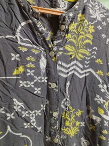 Ash And Yellow Kurti