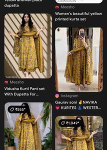 Nermosa Printed Anarkali Kurta Set