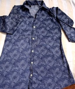 Patterned Blue Shirt