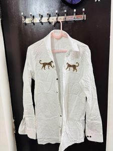 White Animal crafted Shirt