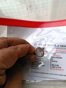 Natural White Sapphire Ring With Certificate