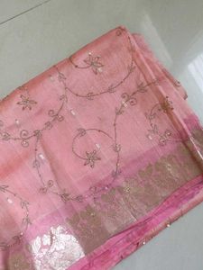 🥳Today Offer🥳Beautiful Embroided Organza Saree
