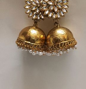 Golden jhumkas