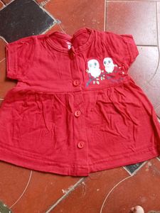 Cute Yellow And Red Baby Dress