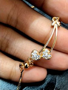 golden heart chain with diamonds💗🥰