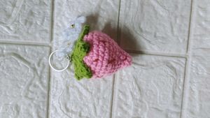 Crochet Strawberry keychain