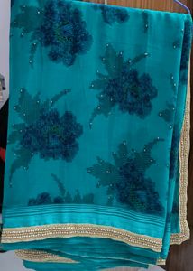 Georgette Chiffon Mukesh Work Saree