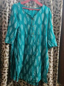 Teal Printed Kurta