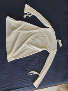 Brand new trumpet sleeves square neck Aline white