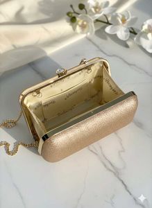 Sparkling Gold Clutch with Chain