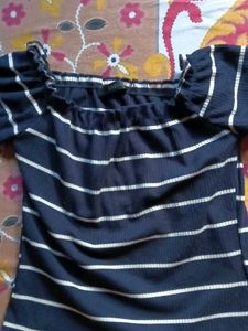 SHEIN Blue Stripped Top