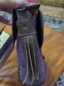 Purple Leather And Hemp Sling