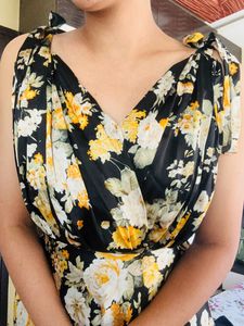 Tie Up Floral Dress
