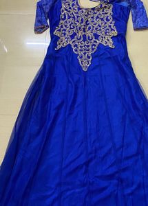 Royal Blue Embroidered Anarkali