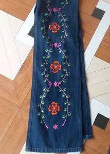 Embroidered Floral Jeans