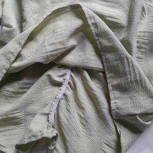 Pretty Pastel Green Formal V Neck Korean Top