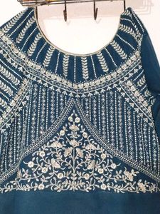 Teal Embroidered Kurti
