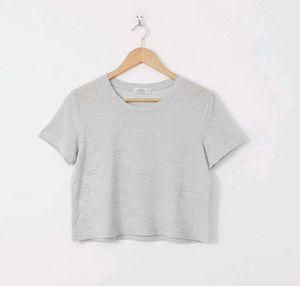 Gray Casual Crop Top