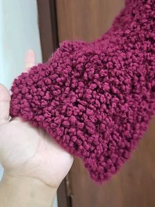 Maroon Fuzzy Scarf