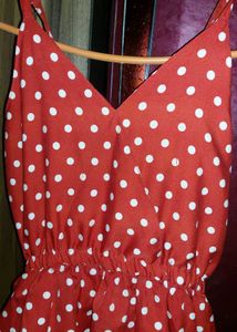 Red Polka Dot Tiered Dress